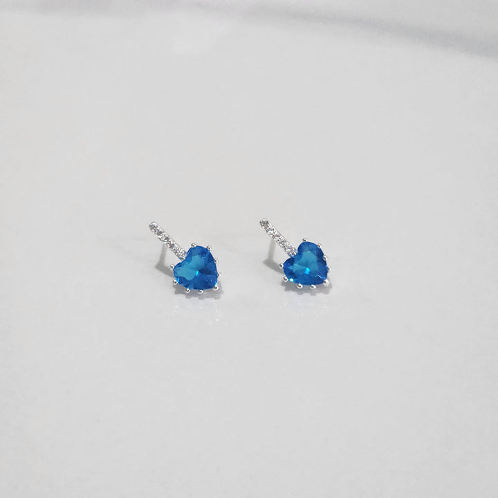 Aretes Plata - Blue Heart