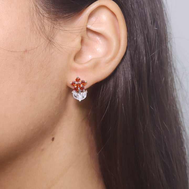 Aretes Plata - Flor Vinca